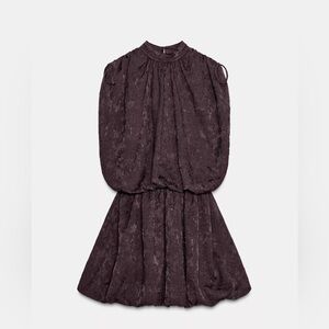 JACQUARD VOLUMINOUS MINI DRESS